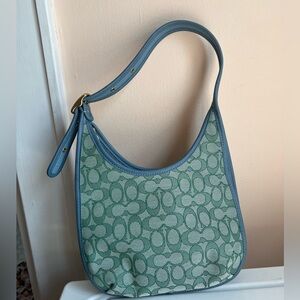 Blue green coach bag